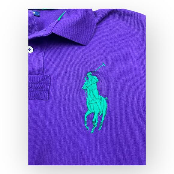 Polo Ralph Lauren Rare Vintage Big Pony 1987 Crest Accent Polo | Royal Purple - Picture 5 of 10